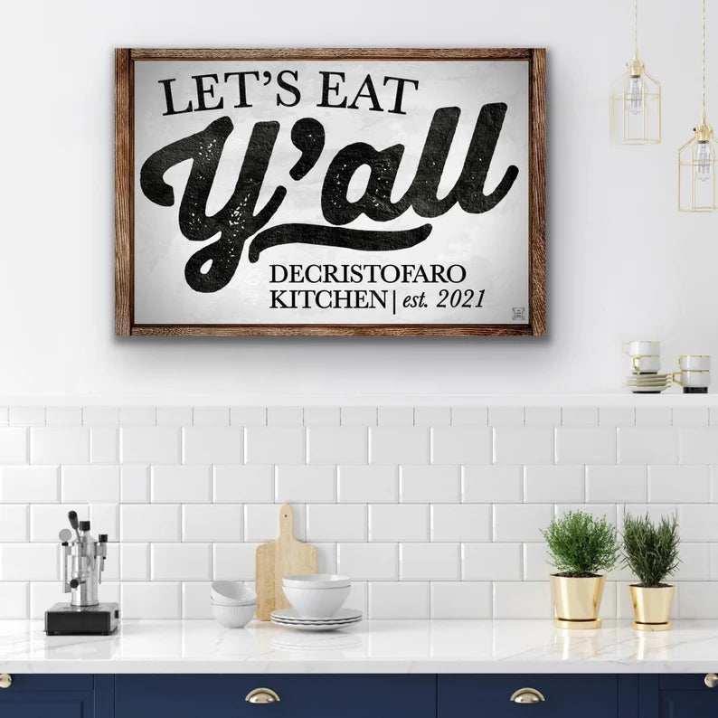 Kitchen Sign Personalized Family Name Kitchen Sign for Wall Modern