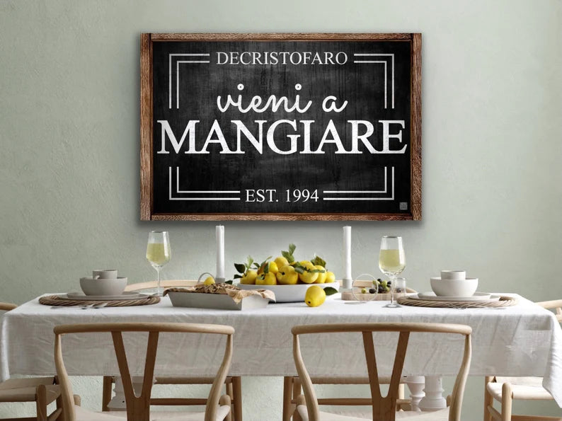 Custom Mangia Sign Italian Kitchen
